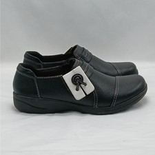 Clarks Cheyn Madi Women's Slip On Loafers Size 6 Black Leather Casual Comfort