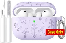 AirPods Pro 3 Case Cover 2025 Flower Engraved Cute Silicone Full Body Skin