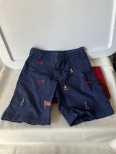 Polo Ralph Lauren Boys Dark Blue Chino New England USA Embroidered Shorts Sz 7