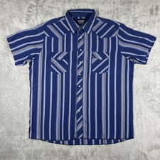 VTG Wrangler Western Men's 2XL Navy Blue Multicolor Striped Western Rodeo Cowboy