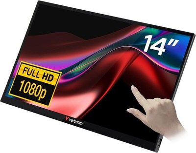 Verbatim Touchscreen Monitor 14 Zoll Full HD USB-C HDMI Aluminium Schwarz Mobil