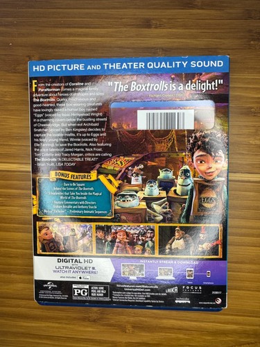The Boxtrolls Blu-ray + DvD + digital Animated Focus Features w/slipcover - Picture 2 of 5