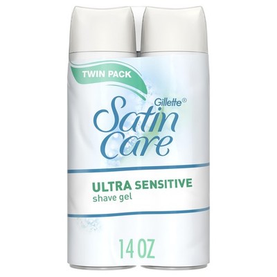 Gillette Satin Care Ultra Sensitive Shave Gel for Women Pack of 2 7oz Each
