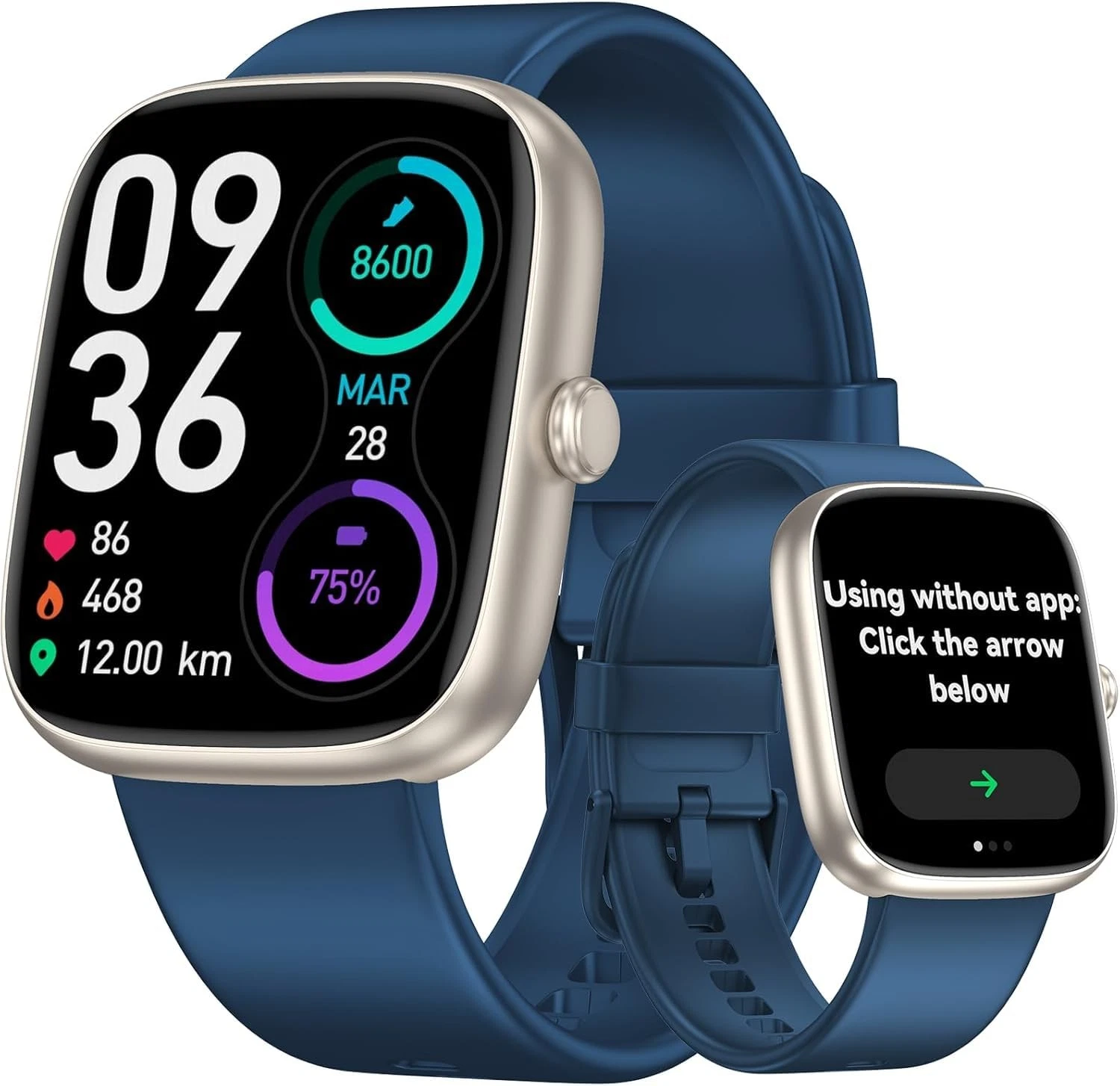 Smart Watch Senior Friendly Large Font No App/Phone Required Fitness Tracker,...
