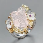 Jewellery 10 ct+ Natural Rose Quartz Ring 925 Sterling Silver Size 8 /R437664