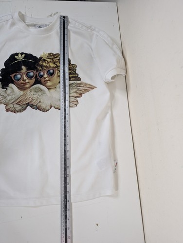 Adidas X Fiorucci Weiß Kurzarm Angel Three Stripes Weiß T-Shirt Uk 4 / XS - Bild 9 von 13