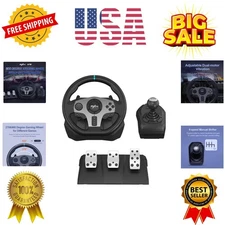 PC Steering Wheel, V9 Universal Usb Car Sim 270/900 Degree Race Steering Whee...