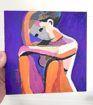 Original Painting Figurative Woman Abstract Expressive Colorful  Art Canvas