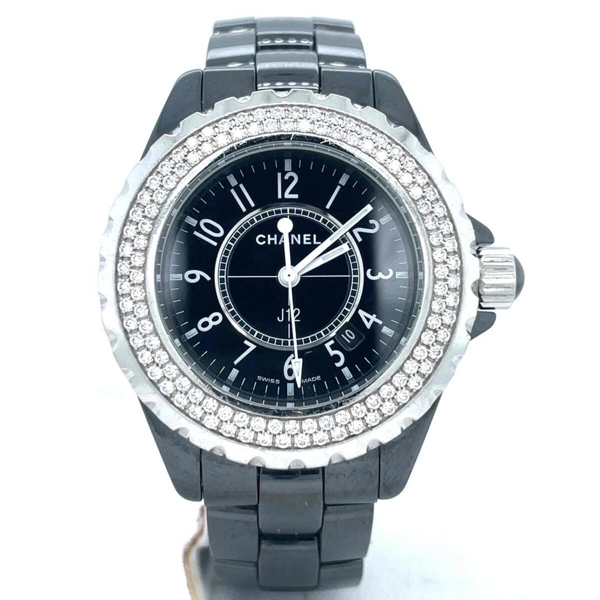 Chanel J12 Quartz 33mm Ceramic Factory Diamond Bezel Black Chanel J12 Quartz 33mm Ceramic Factory Diamond Bezel Black