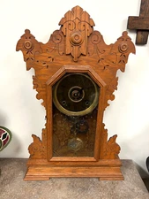 Antique Seth Thomas Mantel Clock with Carved Design