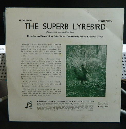 The Superb Lyrebird Australia's Forest Singer - Columbia EP Vinyl Singer - Picture 4 of 8