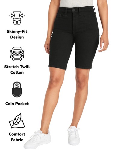 Juniors Skinny Super Stretch School Uniform Bermuda Shorts (1/2 - 17/18) NEW - Picture 10 of 11