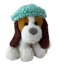 Cute Cuddly Stuffed Animal Puppy Dog Plush Wearing Sherpa Hat Long Ears Gift