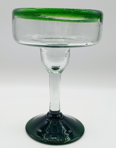 Set Of 5 Blown Glass Margarita Glasses and Large Pitcher With Applied Cactus - Picture 7 of 9