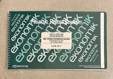 Ekonomik RL17 Check Registry 18 Expense Colm. on Right Green Ink/White Paper NEW