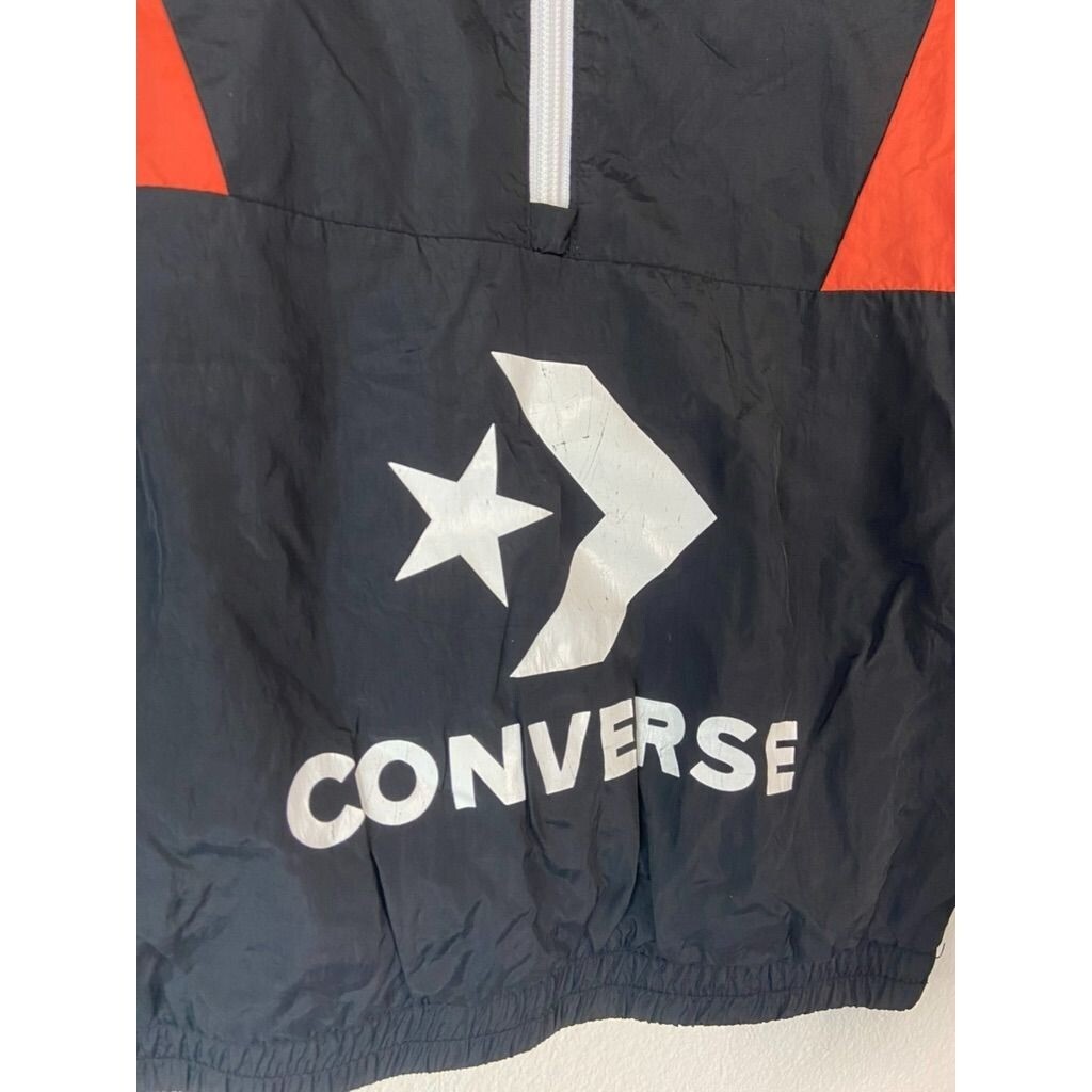 Converse youth boys 4 black color block 1/4 zip pullover windbreaker jacket thumbnail 2