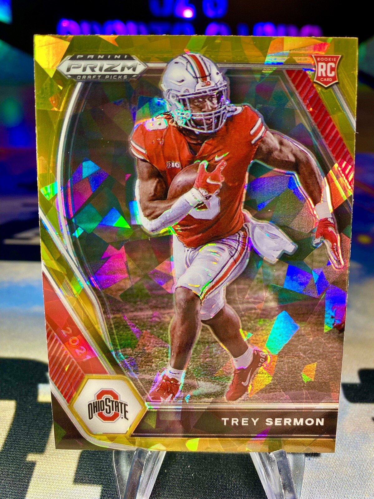 2021 Trey Sermon Panini Prizm Draft Picks Gold Ice Prizm Rookie Card #159 OSU