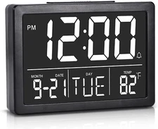 Digital Alarm Clock Small Desk Clock, 6.3" LED Display, Volume Control, Snooze