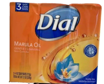 3 Dial Marula Oil Gentle Cleansing Skin Care Bar 4 Oz Each New SEALED