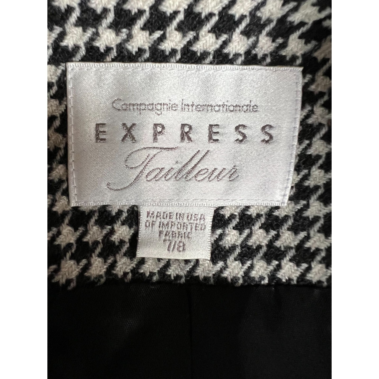 Express Double Breasted Houndstooth Jacket  8 Bla… - image 19