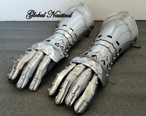 Medieval Steel Gauntlets Marshall Historical Decorated German Gauntlets