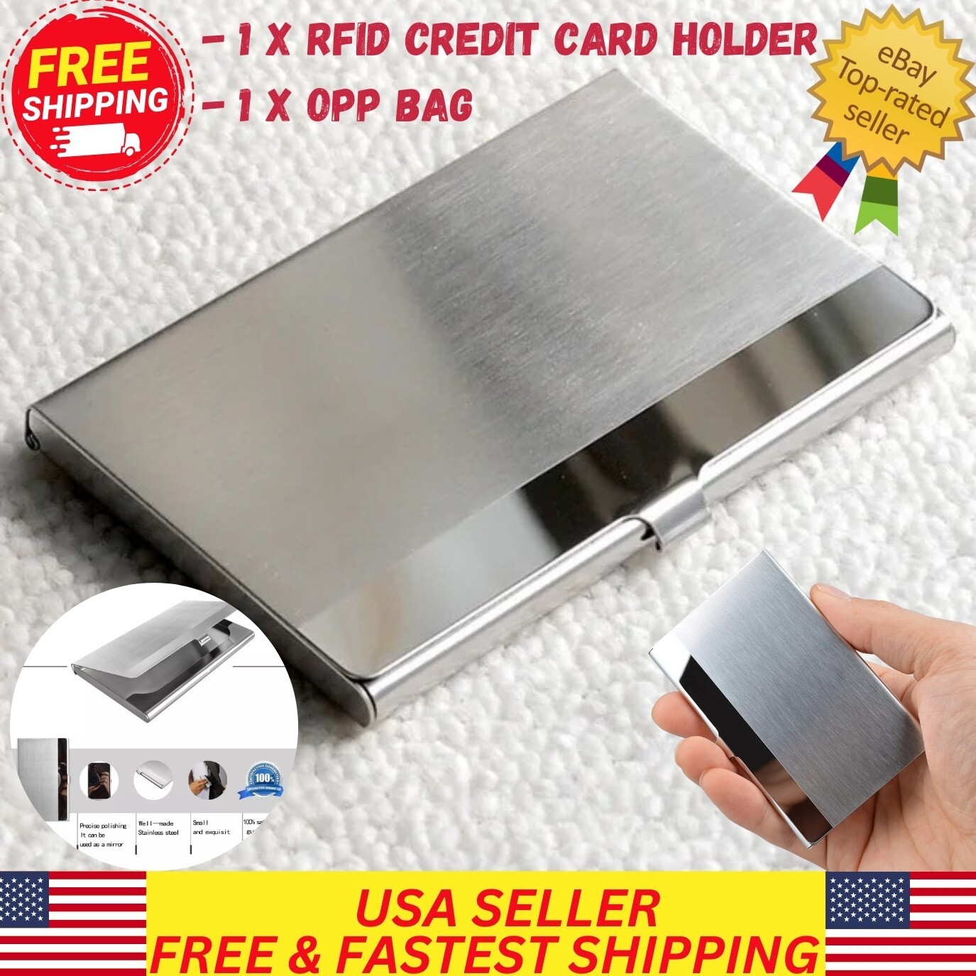 Slim RFID-Blocking Aluminum Metal Wallet for Men with Anti-Scan Card Holder-image
