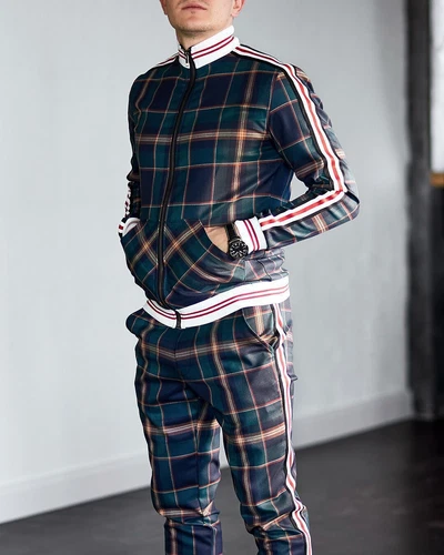 Conjunto de 2 piezas de chándal para hombre chándal hip hop pantalones chaqueta sudadera conjunto sudadera - Imagen 12 de 28