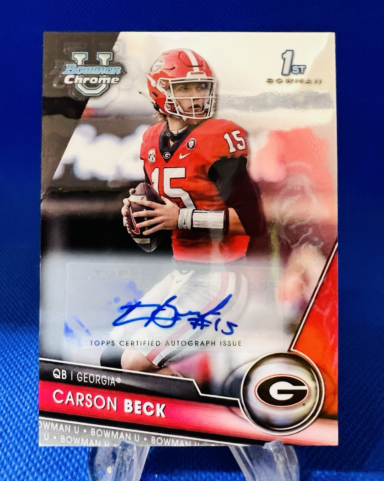 2023 Bowman Chrome U Carson Beck Auto Rookie 1st #44 Miami Hurricanes