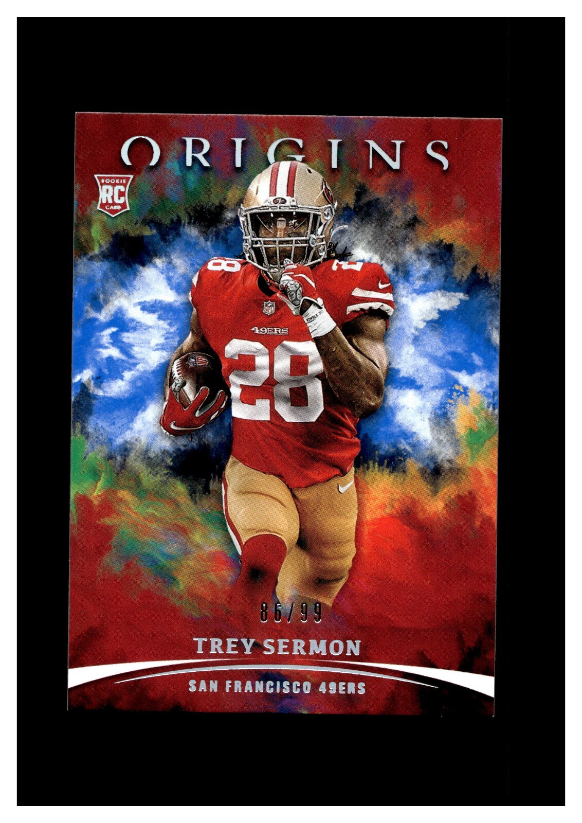 2021 Panini Origins Blue #129 Trey Sermon RC /99 San Francisco 49ers