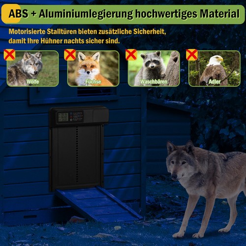 Hühnerklappe Automatische Geflügeltür Stall Hühnerstall Hühnertür - Afbeelding 4 van 11
