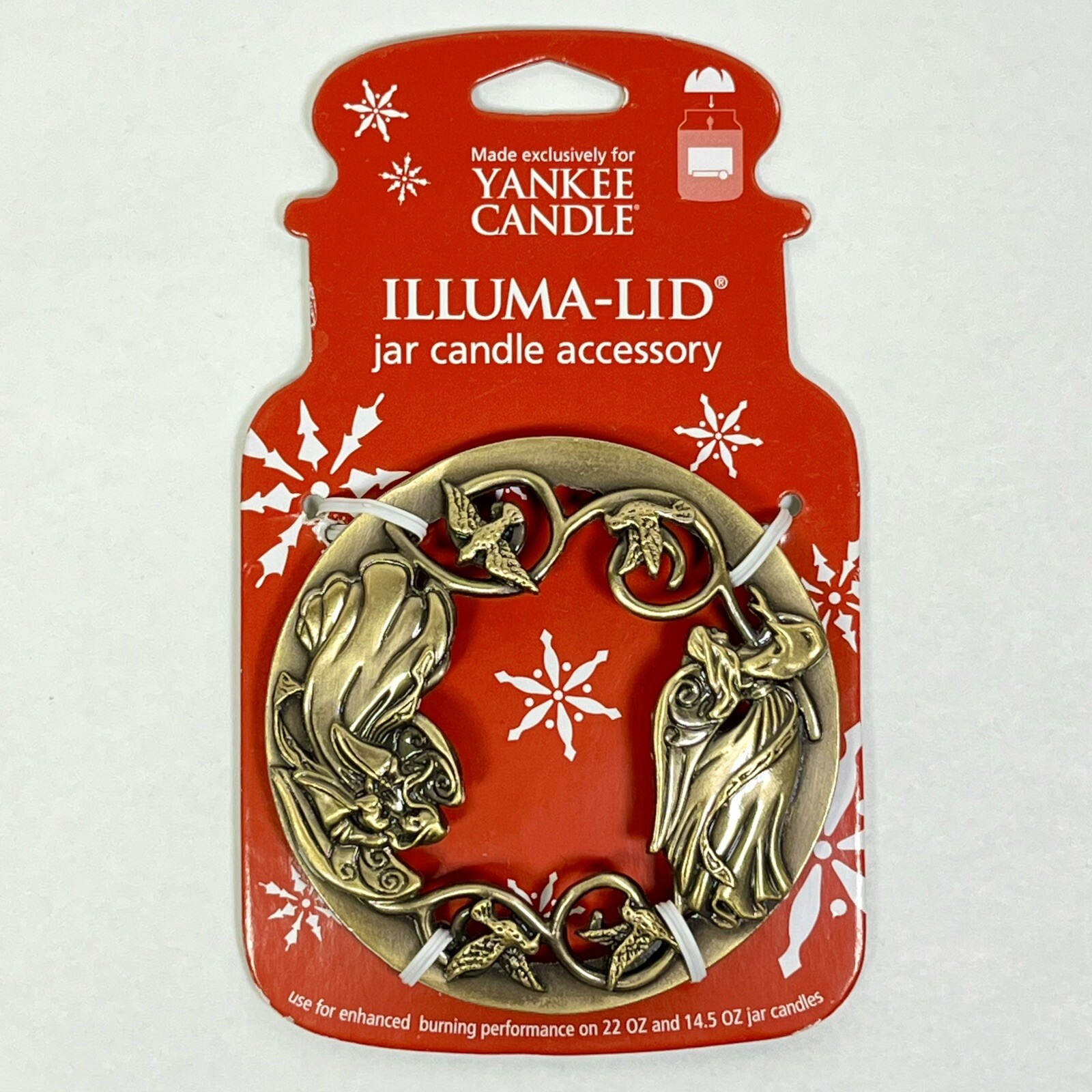 Discontinued YANKEE CANDLE IllumaLid Brass Jar Topper Angels Doves