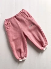 Vintage no sz tag baby girl sweatpants made in France see measr. knit fabric EUC