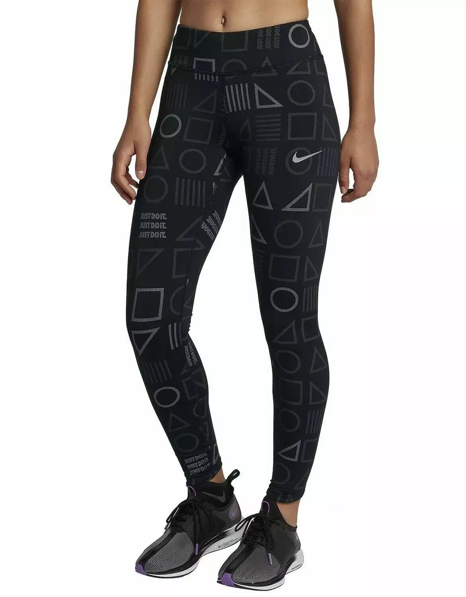 assistent Kæreste Arab Nike Power Epic Lux Reflective Flash Prints Running Tights AH6849-010  Black-XL | eBay