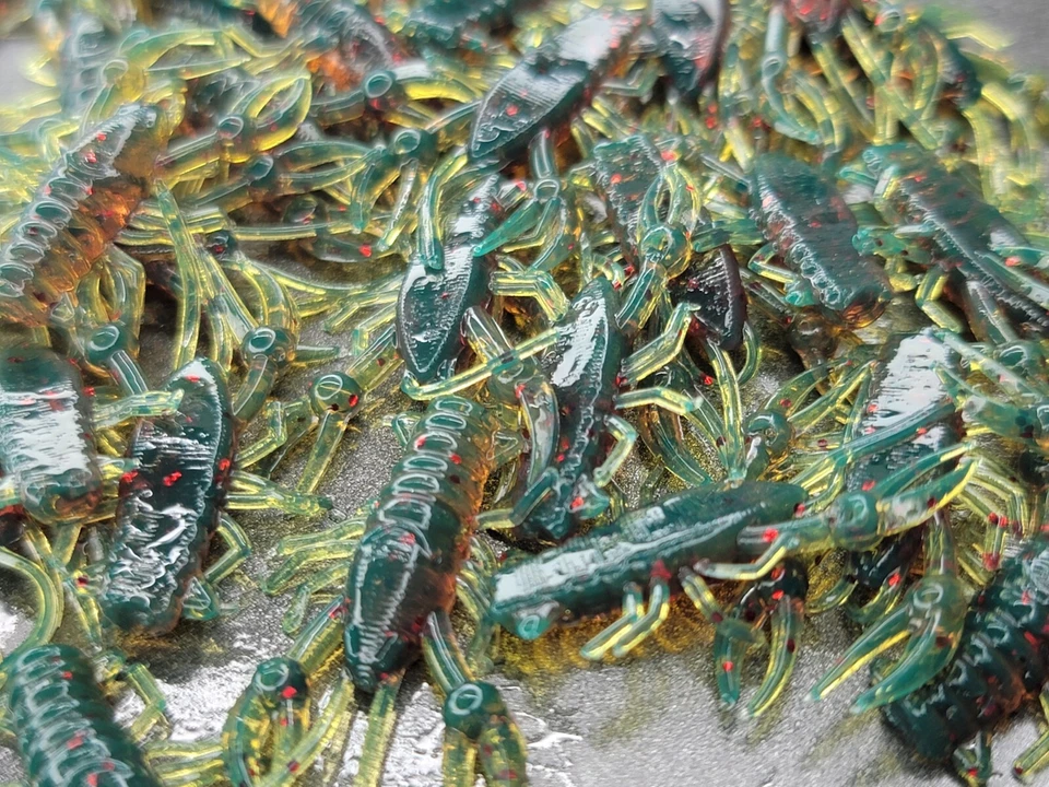 (30) 1" MINI CRAW "Mtr Aceite/Rojo" Crappie Panfish Jig Señuelo de Plástico Suave Foto 2 de 2