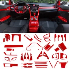 Red Interior Gear Shift Box Strip Cover Trim For Honda Civic 10th Gen 2016-2021