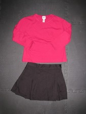 Gap Kids Little Girls' Skirt L/S Top Set, Sz S 5 , Black Pink, EUC