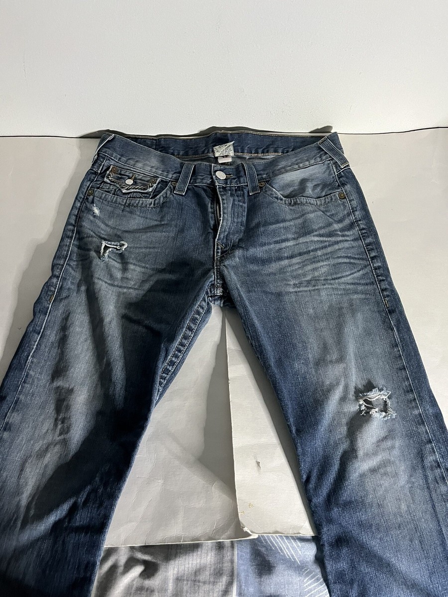 True Religion Jeans Mens 36 Ricky Straight Leg Denim