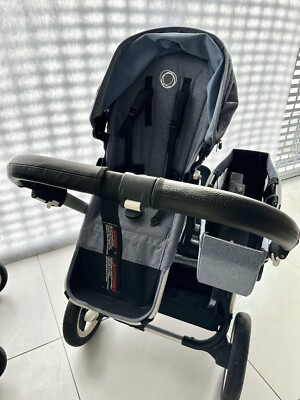 Bugaboo Donkey 1/2/Mono Echtleder Griff 2-teilig Ersatzset Schwarz