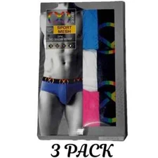 Men's 2xist Pride Briefs underwear Sport Mesh No Show 3 Pack XL (40-42)