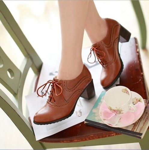 Shoes Oxford Chunky Heels Shoes 