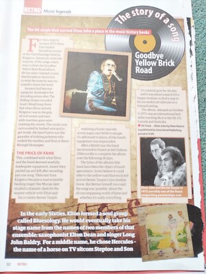 Sk61 Ephemera Artikel Elton John Goodbye Yellow Brick Road 