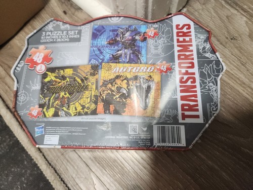 TRANSFORMERS 48 Piece 9.1" X 10.3" 3 Puzzle Set In Collectible Tin - Picture 2 of 2