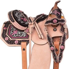 Premium Leather Western Barrel Brown Saddle for Horse Available Multiple Sizes