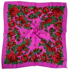 70 70cm Ukraine Floral Print Scarf head wrap shawl cotton blend NEW 4