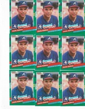 20 DONRUSS 1991 DAVE JUSTICE ROOKIE OF THE YEAR AWARD WINNER CARDS  