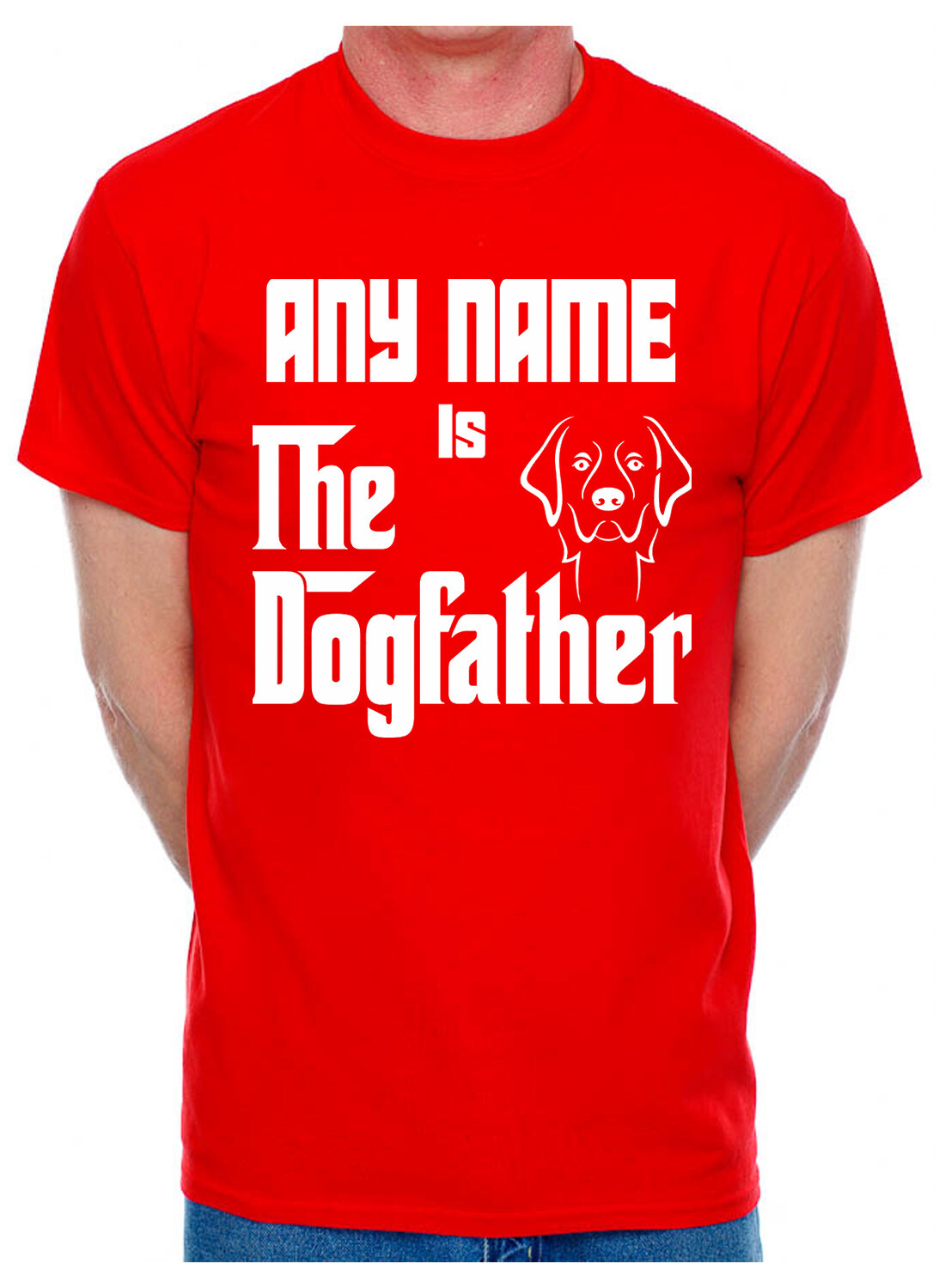 Personalised Mens TShirt The Dogfather Any Name Birthday Gift For Dog