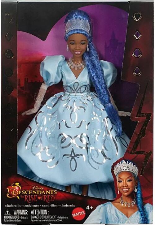dress blue d Disney Descendants 4: The Rise of Red Cinderella Exclusive Fashion Doll [Queen] NERO stopping Royal Blue satin 66333: Strapless Jacquard A-Line Size:UK 18/EU 44