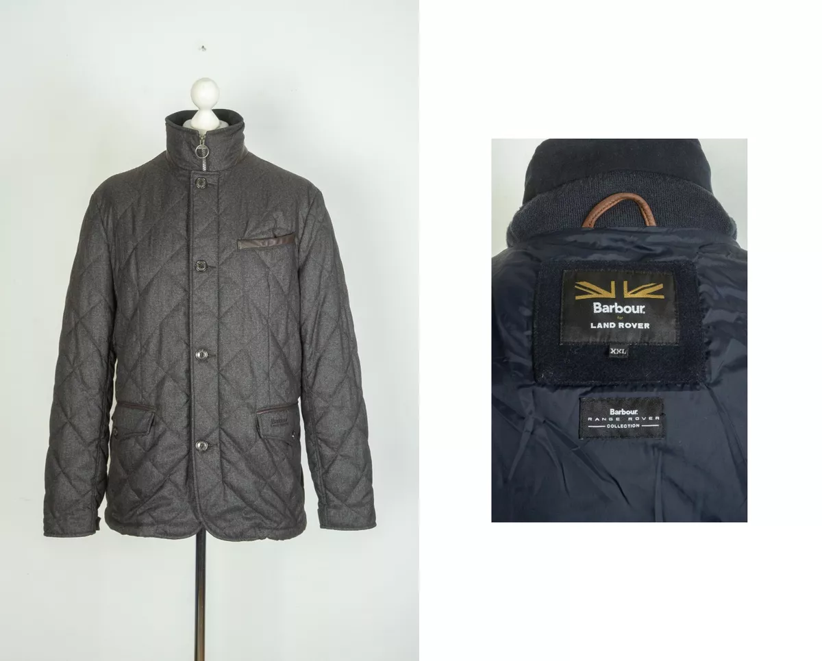 Men s Barbour Filey Land Rover Quilted Gray Jacket Size XXL