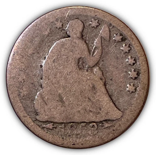 1853 Arrows Seated Liberty Half Dime Almost Good AG Coin #4594