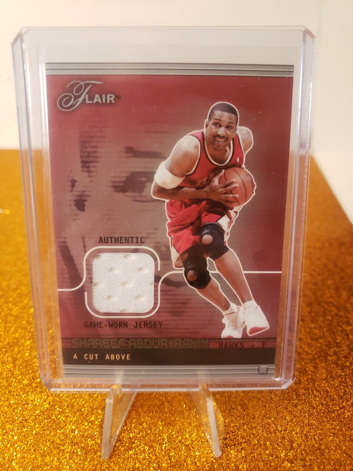 SHAREEF ABDUR-RAHIM 2003/04 03/04 FLAIR A CUT ABOVE GAME JERSEY #D/500